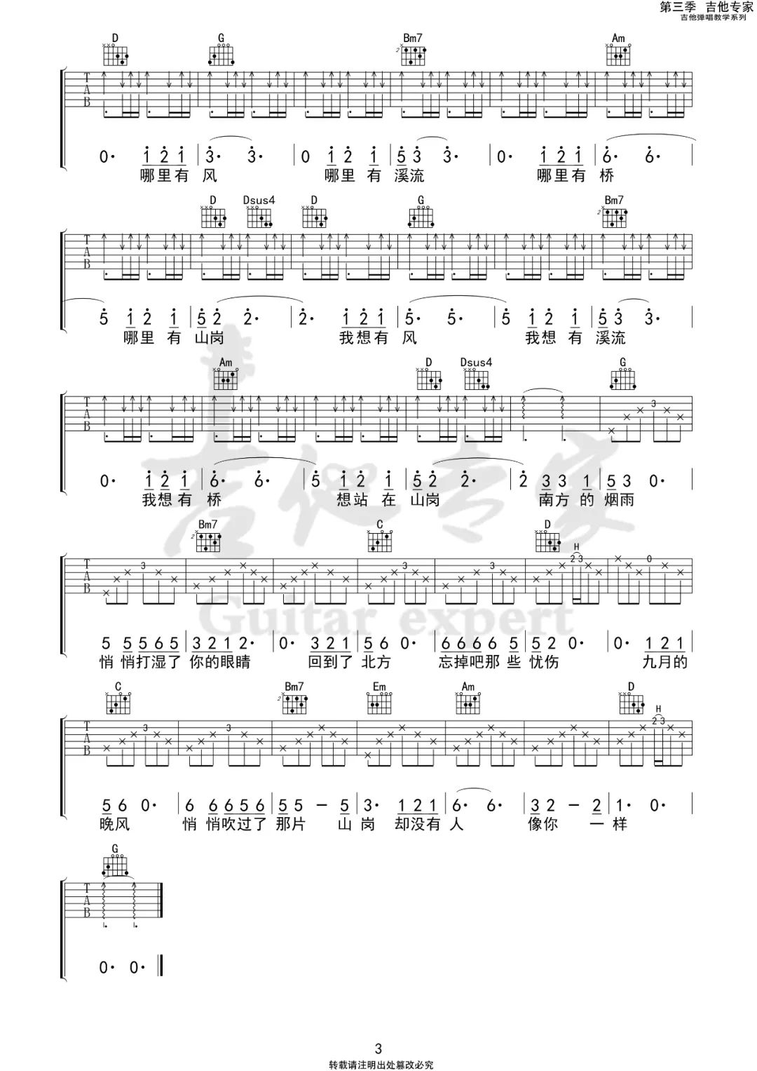 《没有人像你一样吉他谱》_王峥嵘_G调_吉他图片谱3张 图3