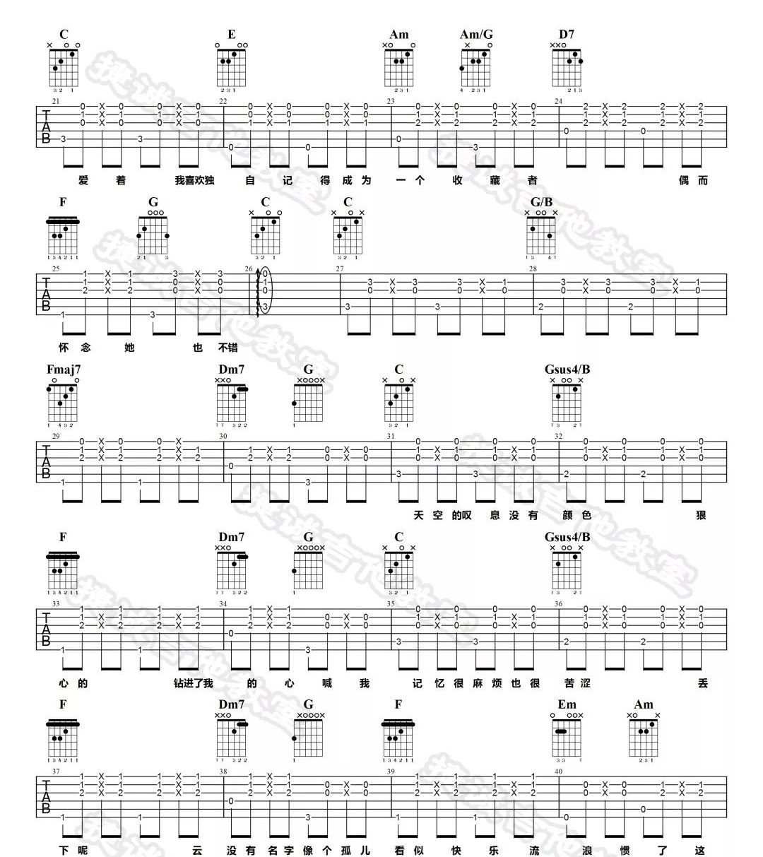 《剪云者吉他谱》_林俊杰_C调_吉他图片谱4张 图2