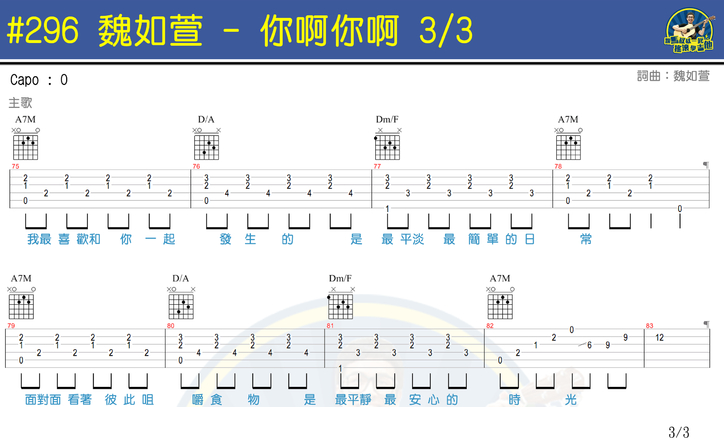 《你啊你啊吉他谱》_魏如萱_C调_吉他图片谱3张 图3