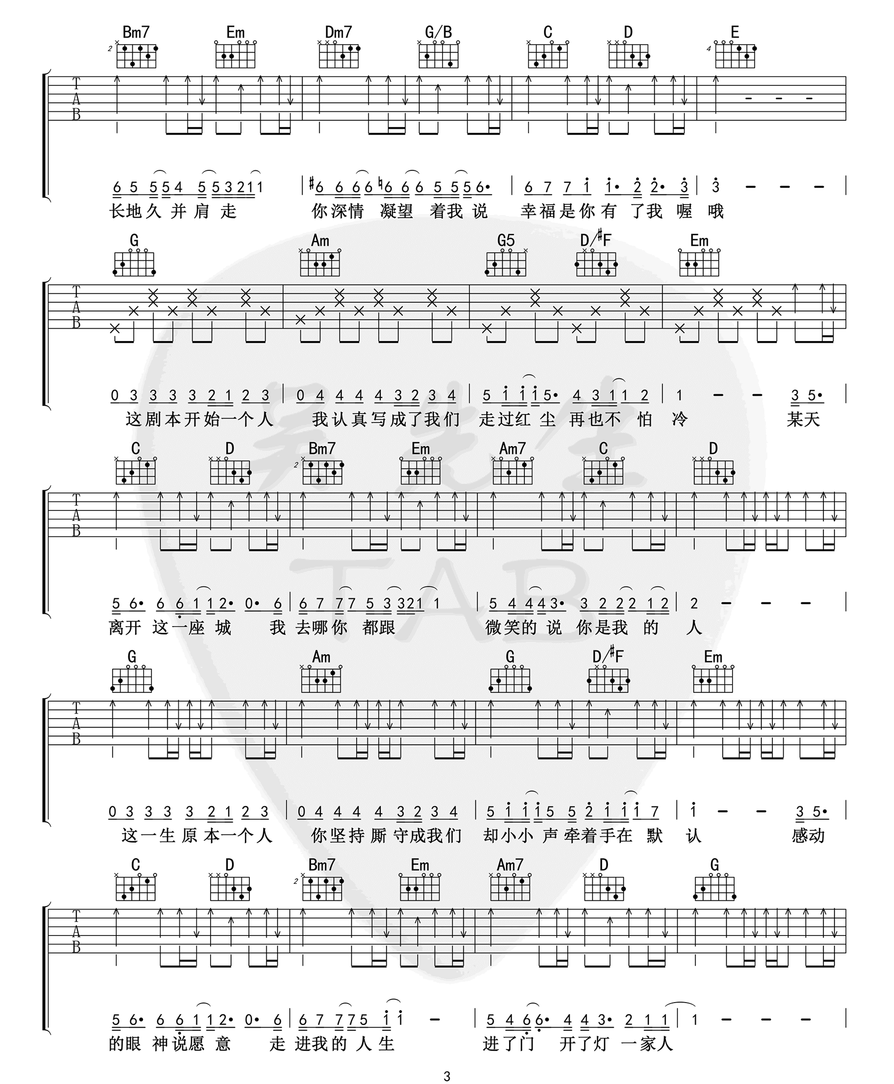 《将故事写成我们吉他谱》_林俊杰_G调_吉他图片谱4张 图2