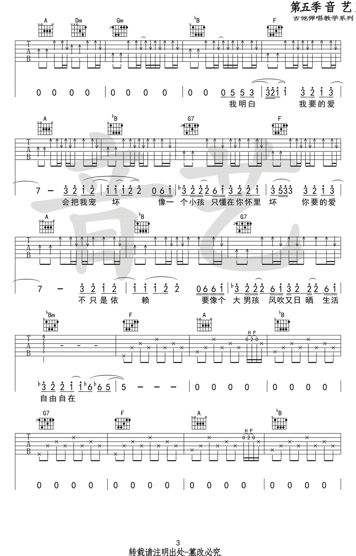 《你要的爱吉他谱》_戴佩妮_F调_吉他图片谱4张 图3