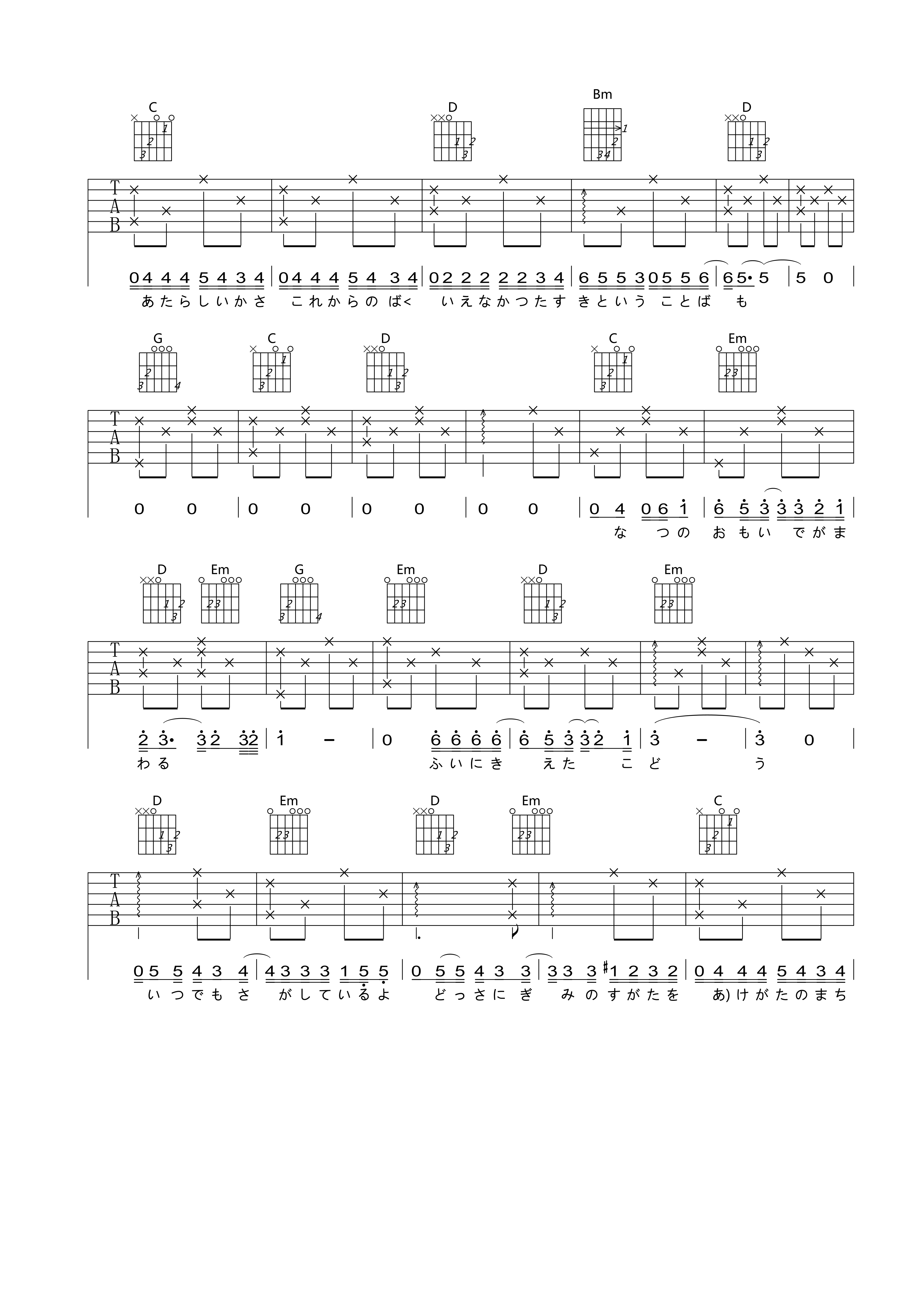 《One More Time One More Chance吉他谱》_山崎将义_G调_吉他图片谱8张 图5