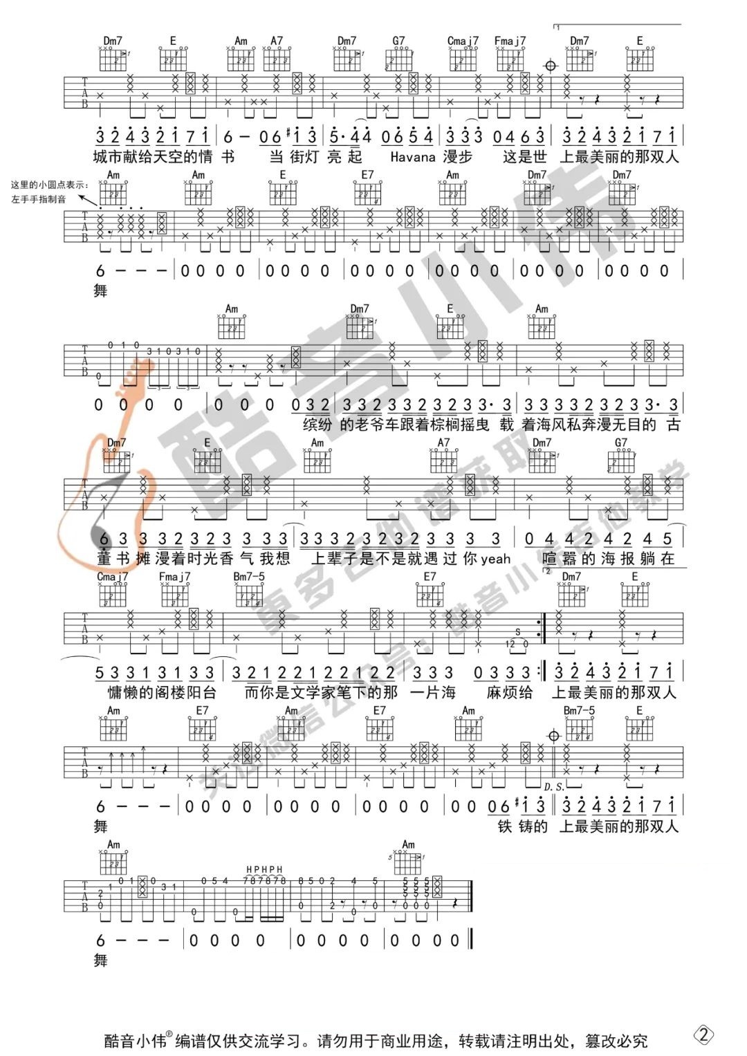 《Mojito吉他谱》_周杰伦_C调_吉他图片谱2张 图2