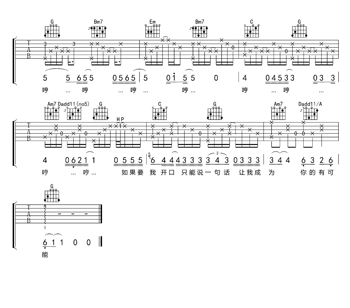 《有可能的夜晚吉他谱》_曾轶可_G调_吉他图片谱3张 图3