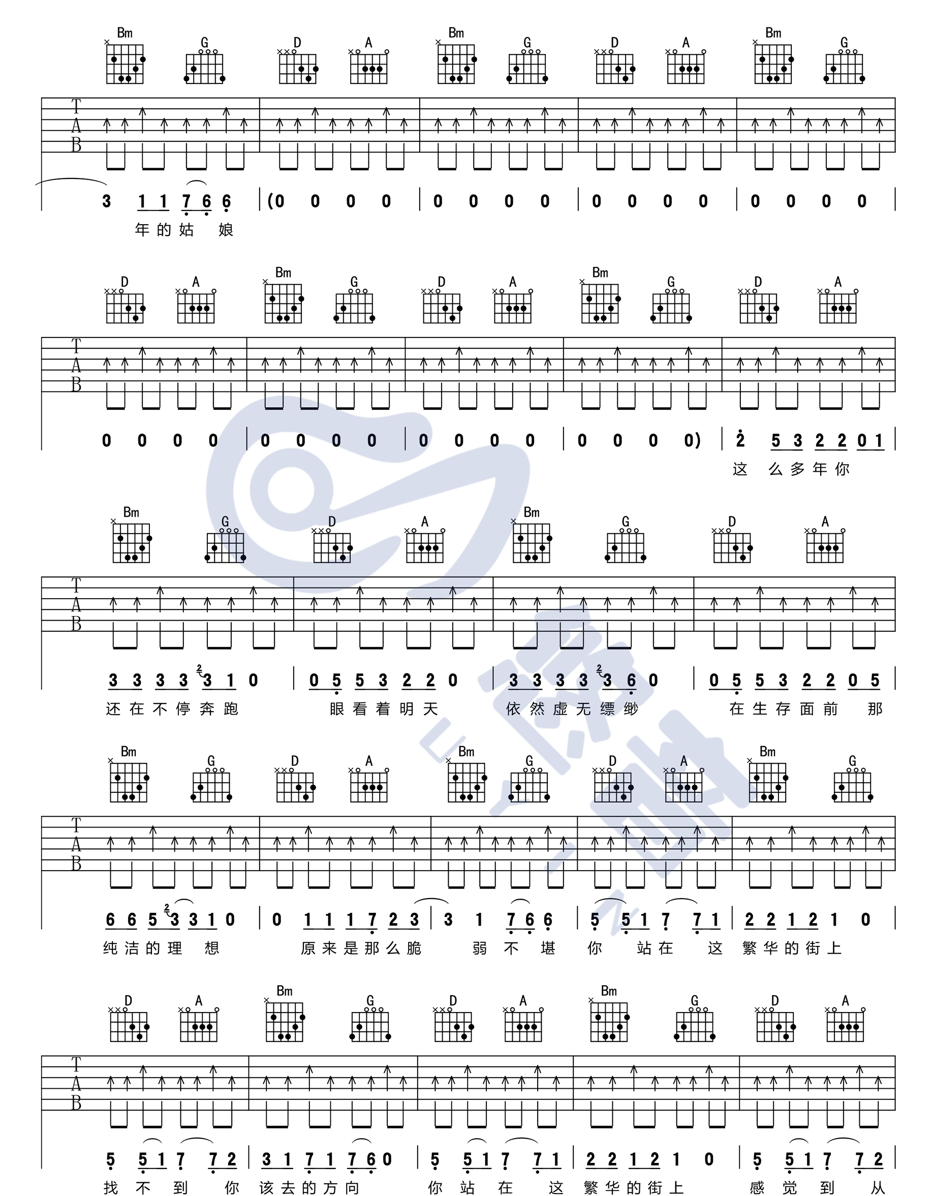 《那一年吉他谱》_许巍_D调_吉他图片谱4张 图2