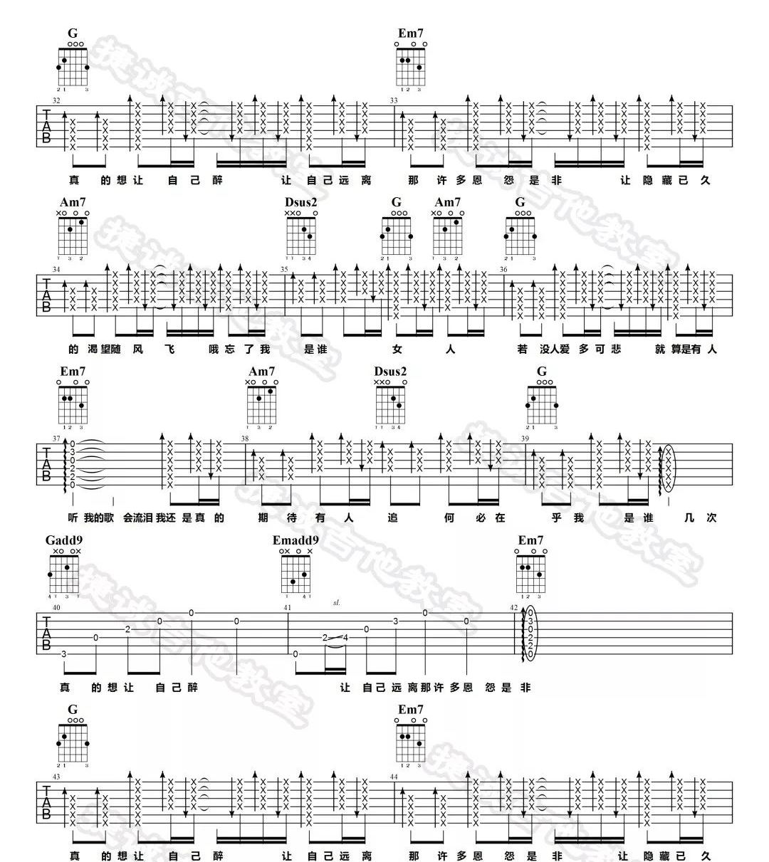 《不必在乎我是谁吉他谱》_李宗盛_G调_吉他图片谱4张 图3