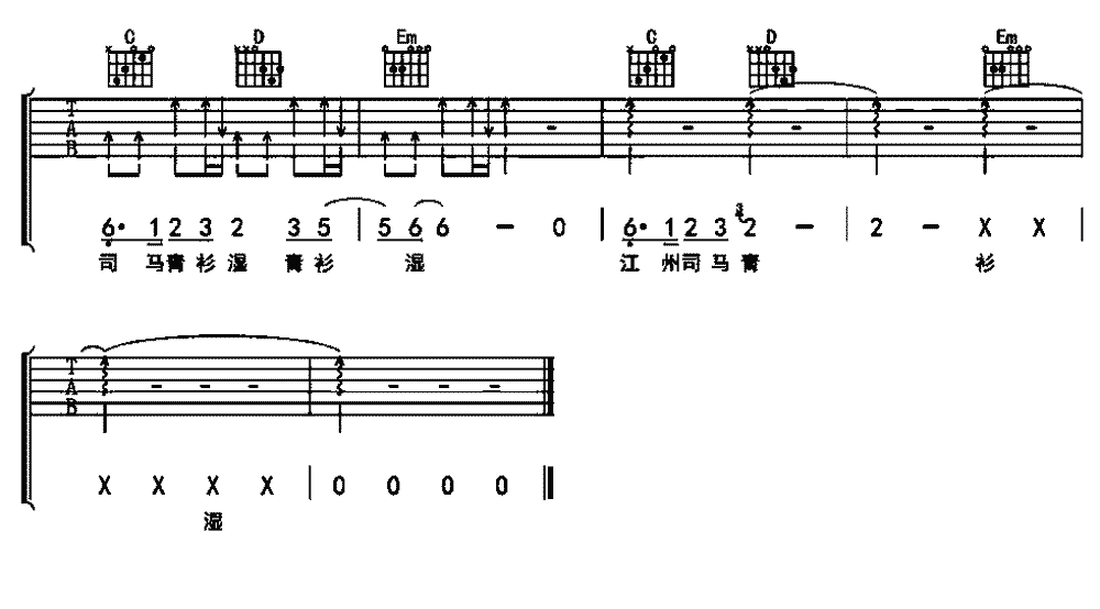 《琵琶行吉他谱》_奇然_G调_吉他图片谱6张 图6