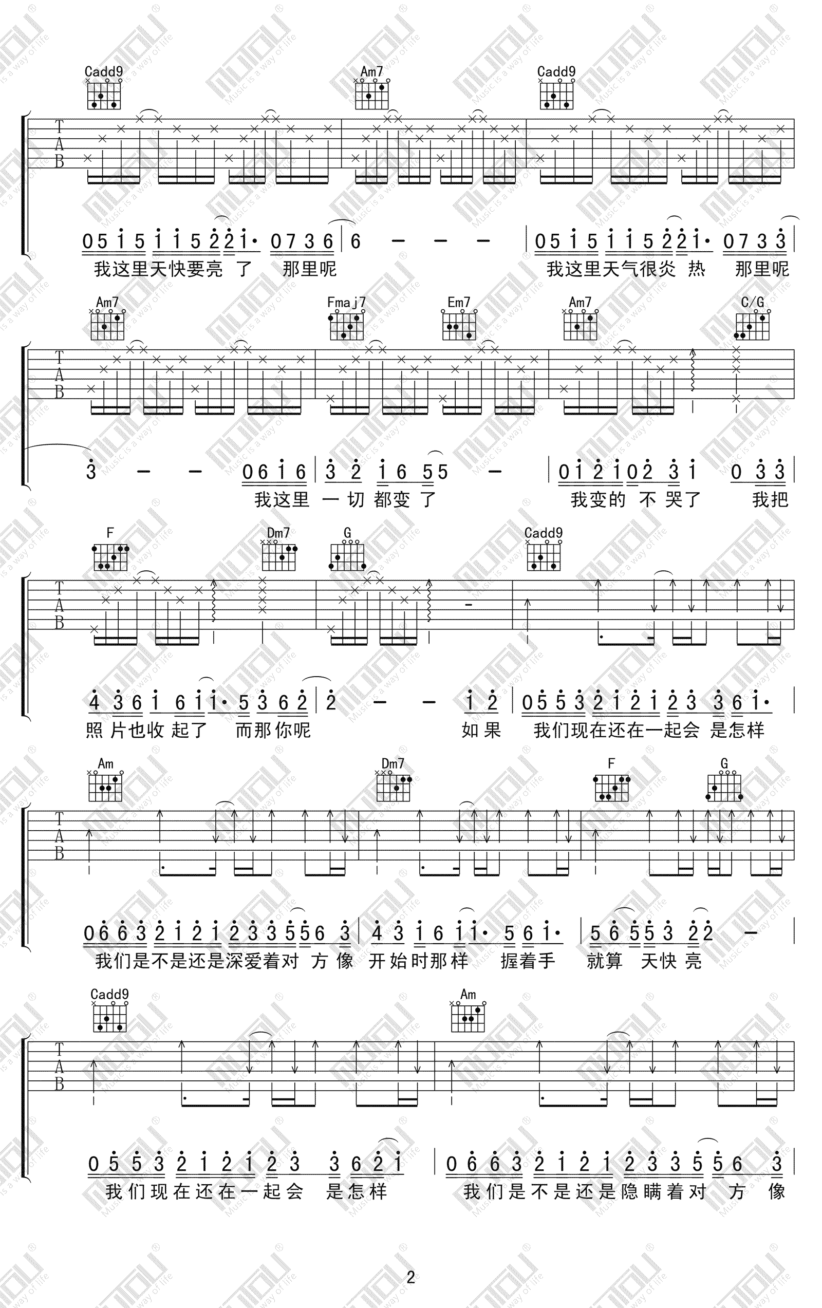 《怎样吉他谱》_戴佩妮_C调_吉他图片谱4张 图2