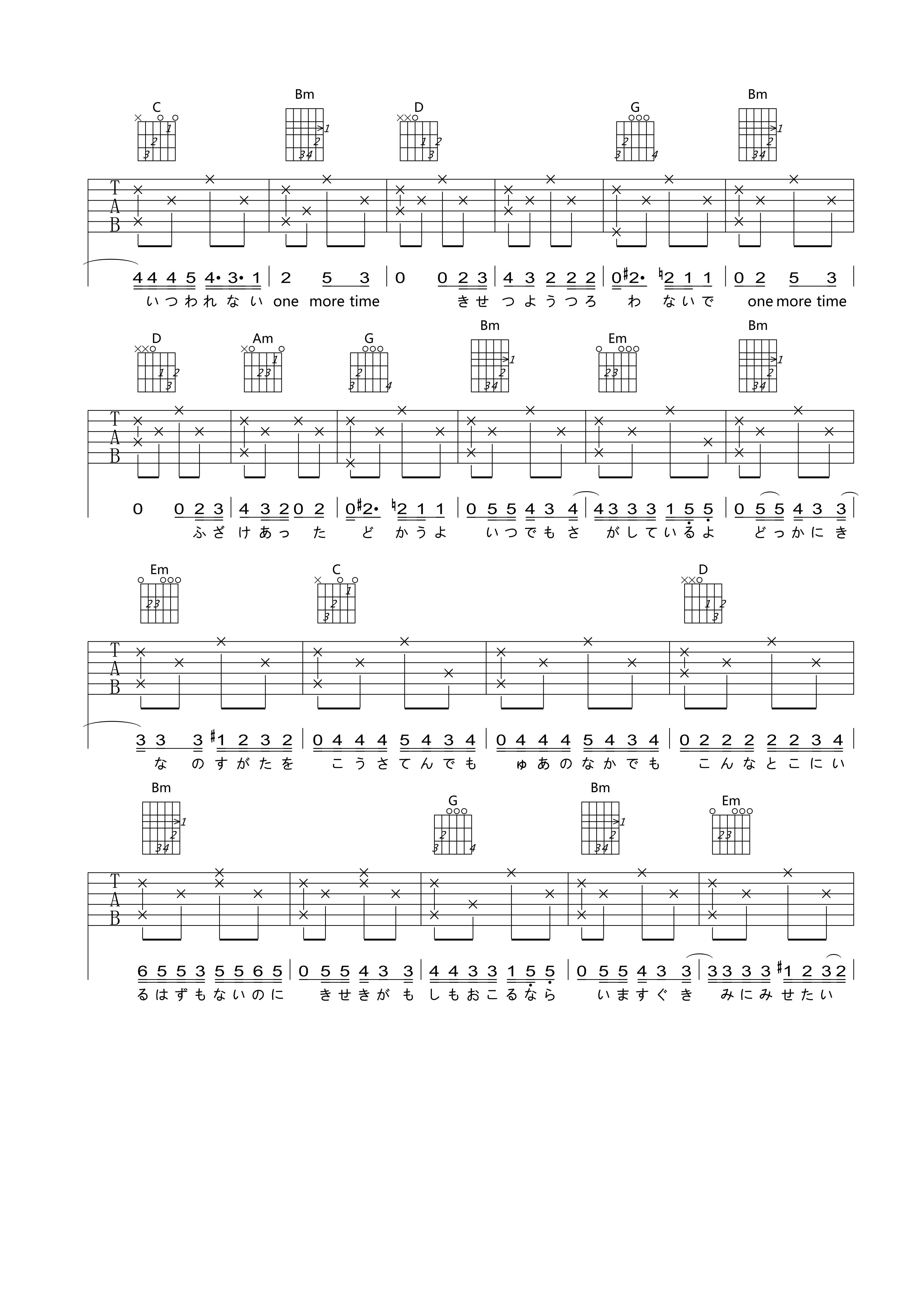 《One More Time One More Chance吉他谱》_山崎将义_G调_吉他图片谱8张 图4