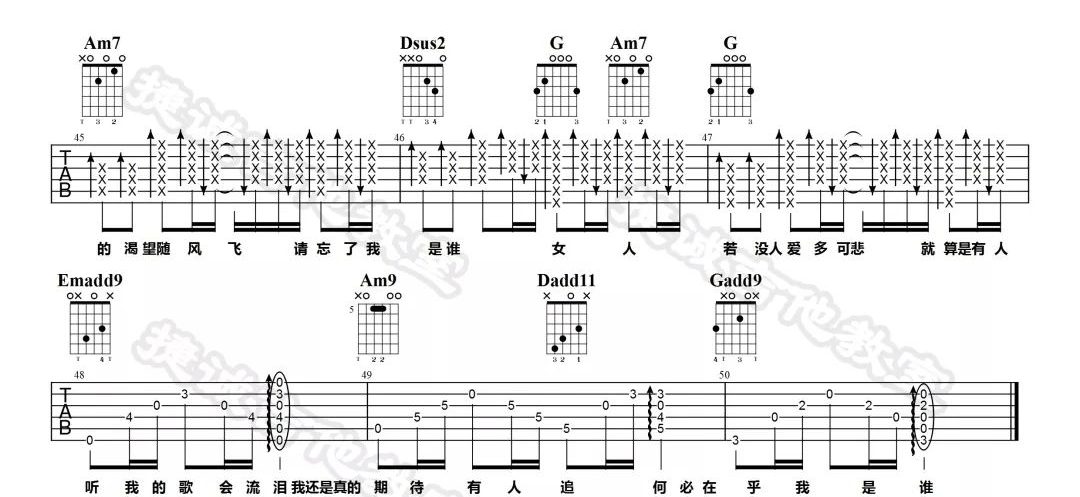 《不必在乎我是谁吉他谱》_李宗盛_G调_吉他图片谱4张 图4