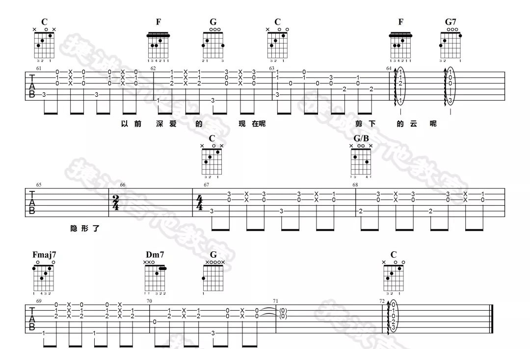 《剪云者吉他谱》_林俊杰_C调_吉他图片谱4张 图4