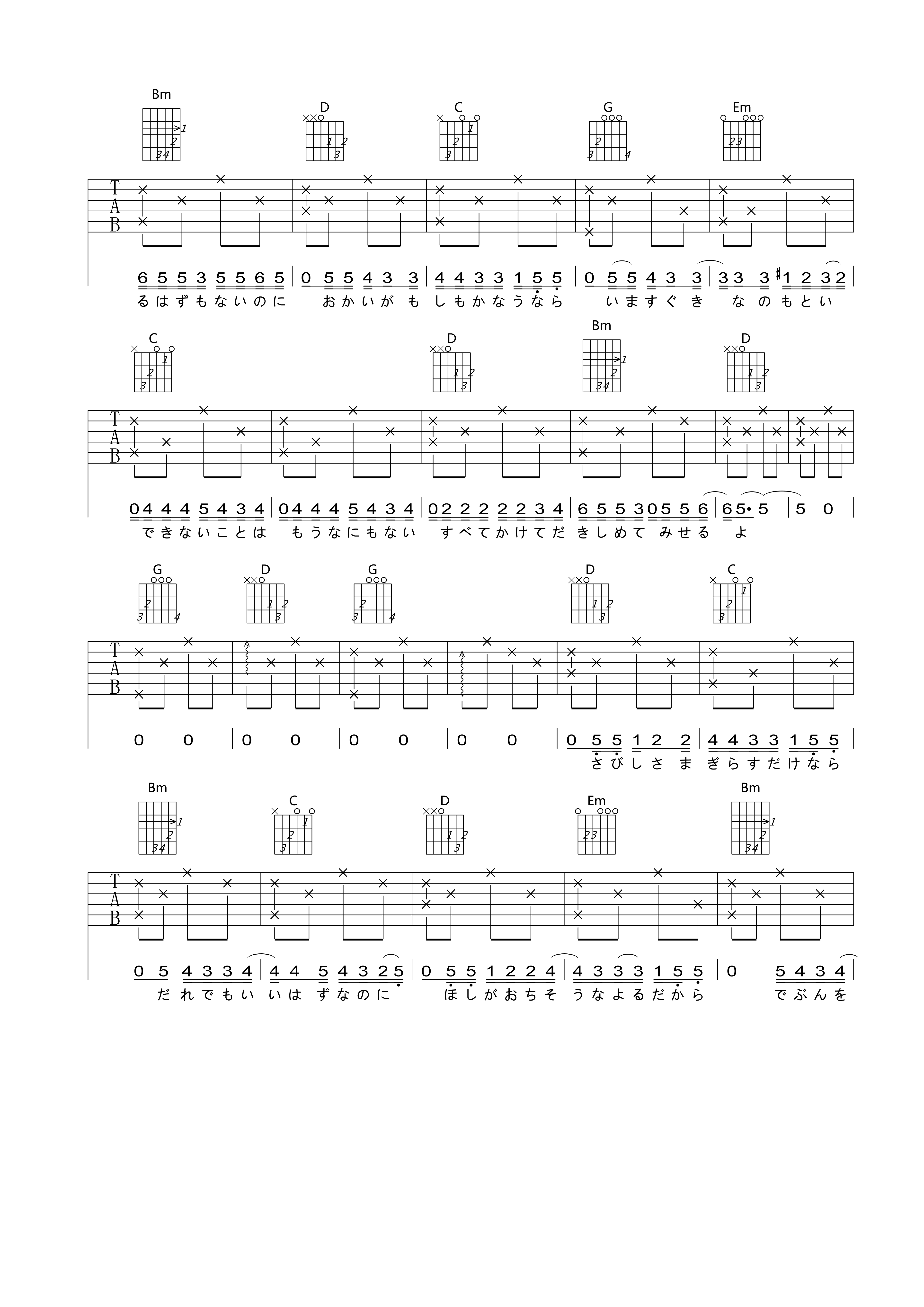 《One More Time One More Chance吉他谱》_山崎将义_G调_吉他图片谱8张 图3