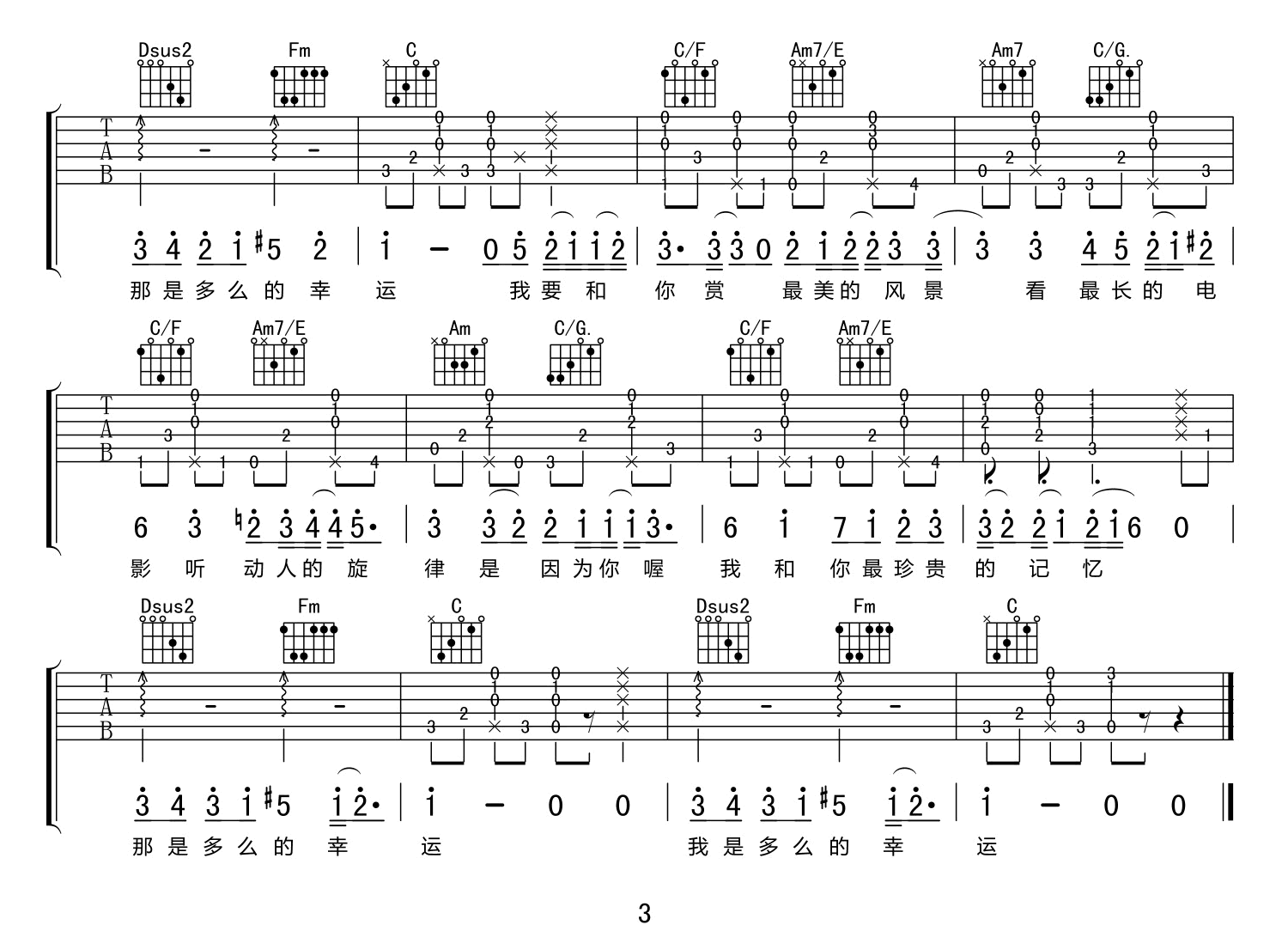 《和你吉他谱》_余佳运_C调_吉他图片谱3张 图3