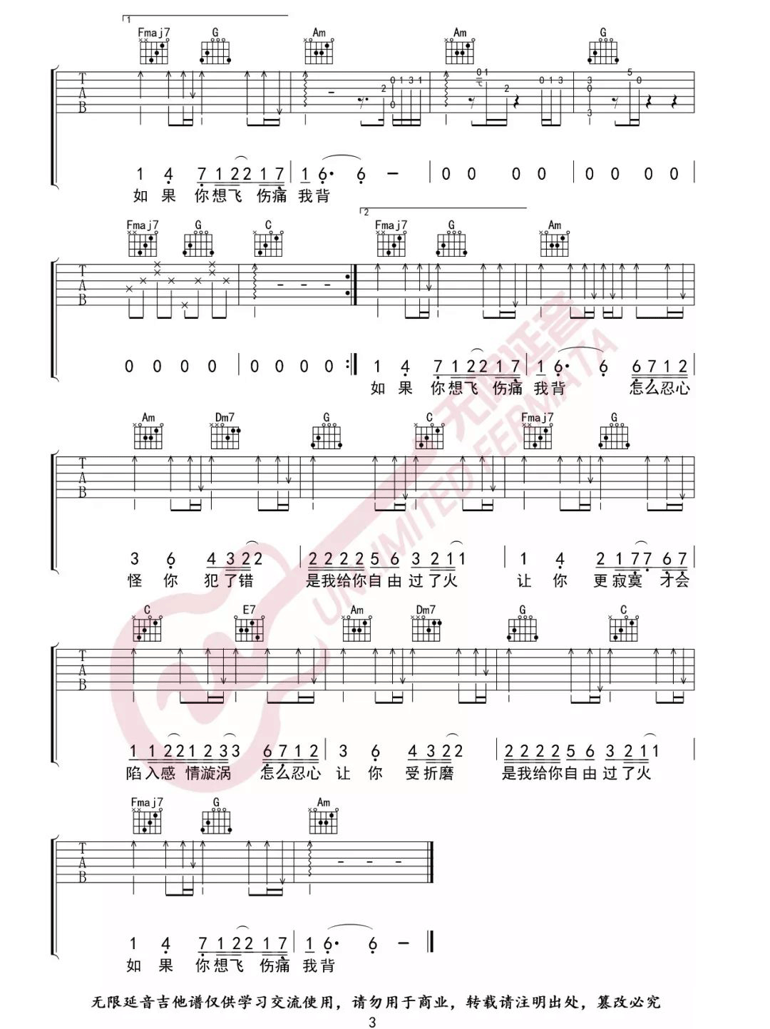 《过火吉他谱》_张信哲_C调_吉他图片谱3张 图3