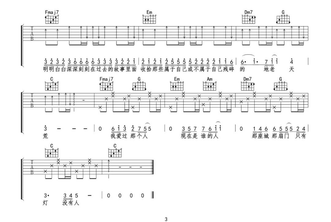 《那个人吉他谱》_周延英_C调_吉他图片谱3张 图3