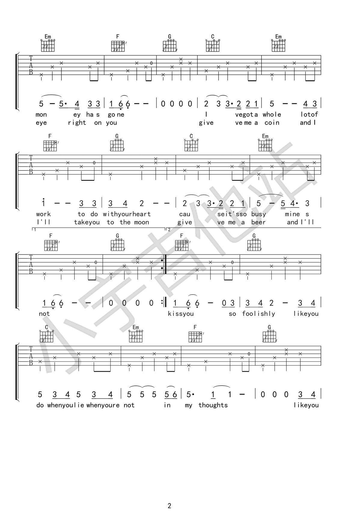 Loving Strangers吉他谱_Russian Red,Jocelyn Pook_C调弹唱75%单曲版 - 吉他世界