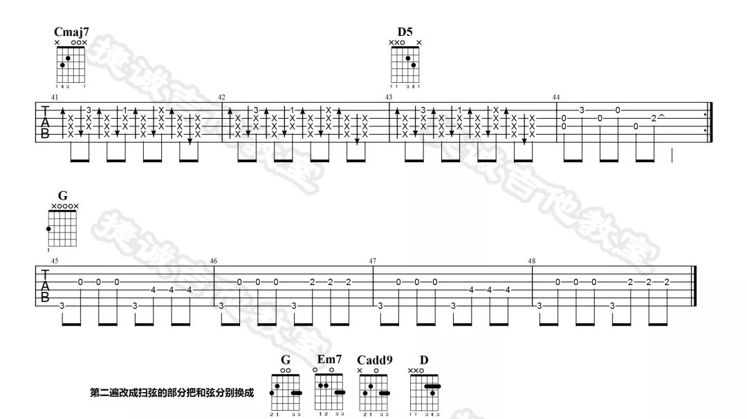 《不能说的秘密吉他谱》_周杰伦_G调_吉他图片谱3张 图3