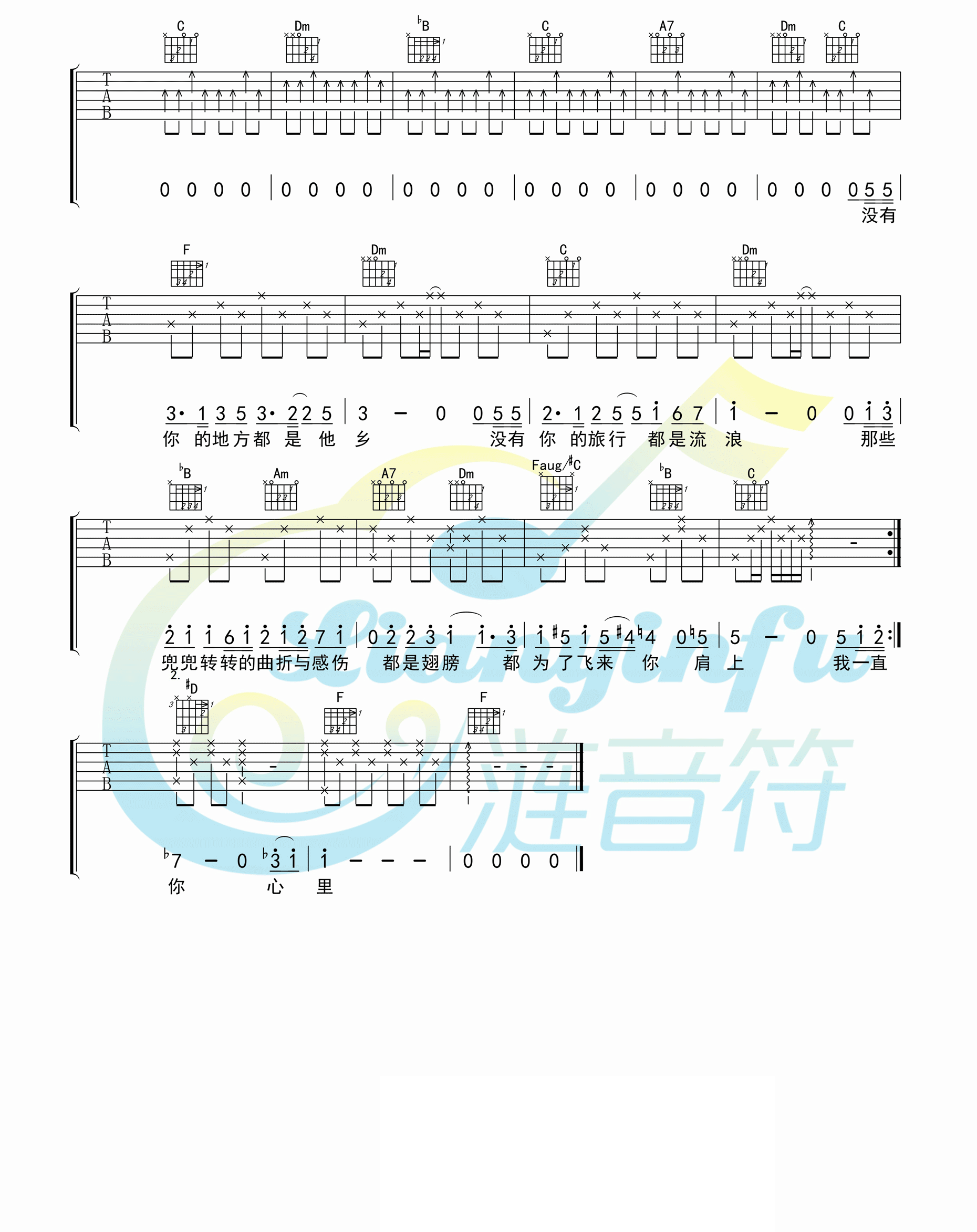 《你在终点等我吉他谱》_王菲_F调_吉他图片谱3张 图3