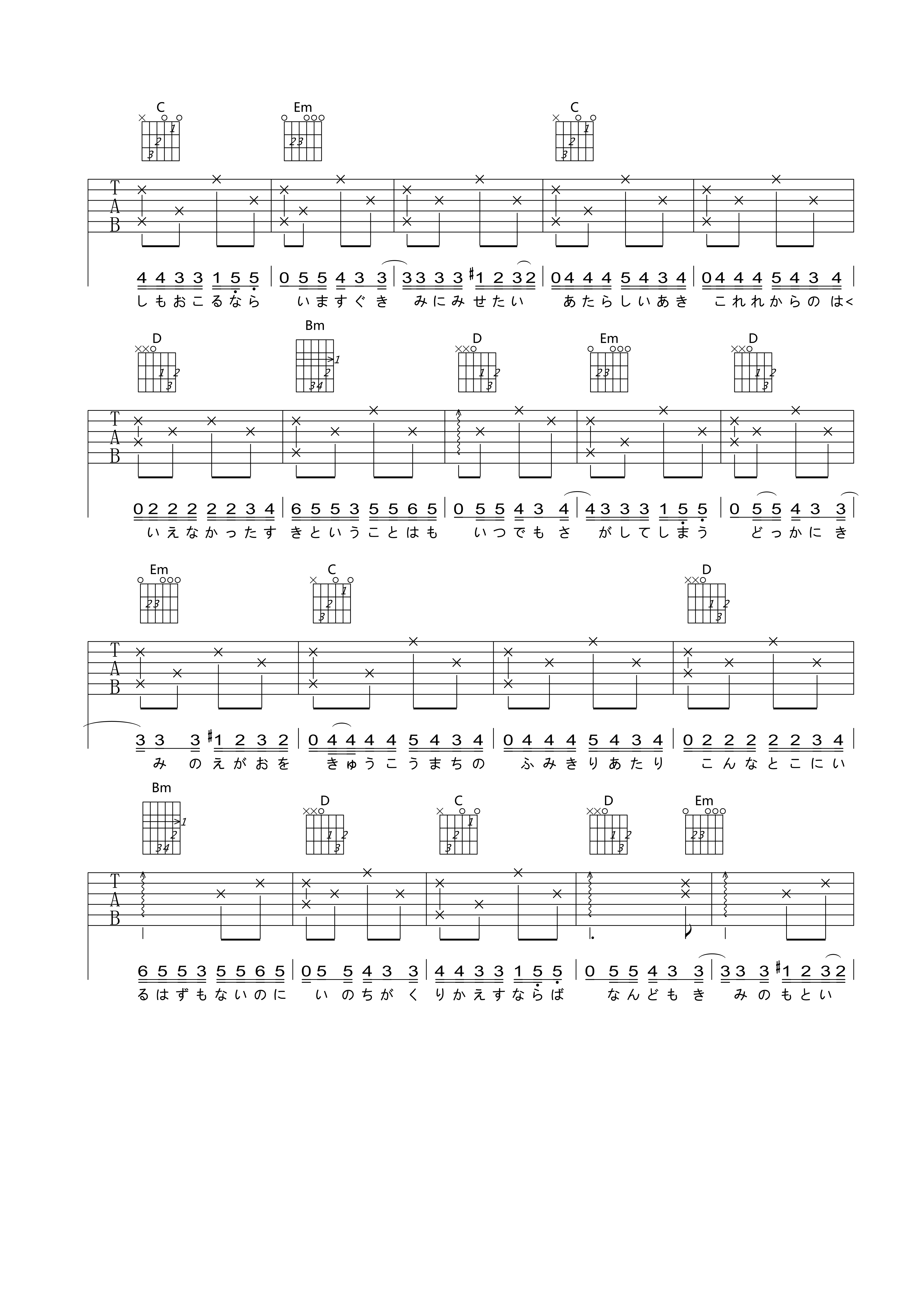 《One More Time One More Chance吉他谱》_山崎将义_G调_吉他图片谱8张 图7