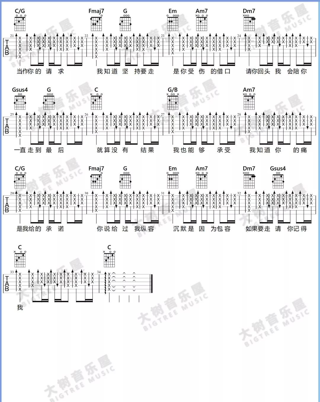 《借口吉他谱》_周杰伦_C调_吉他图片谱2张 图2