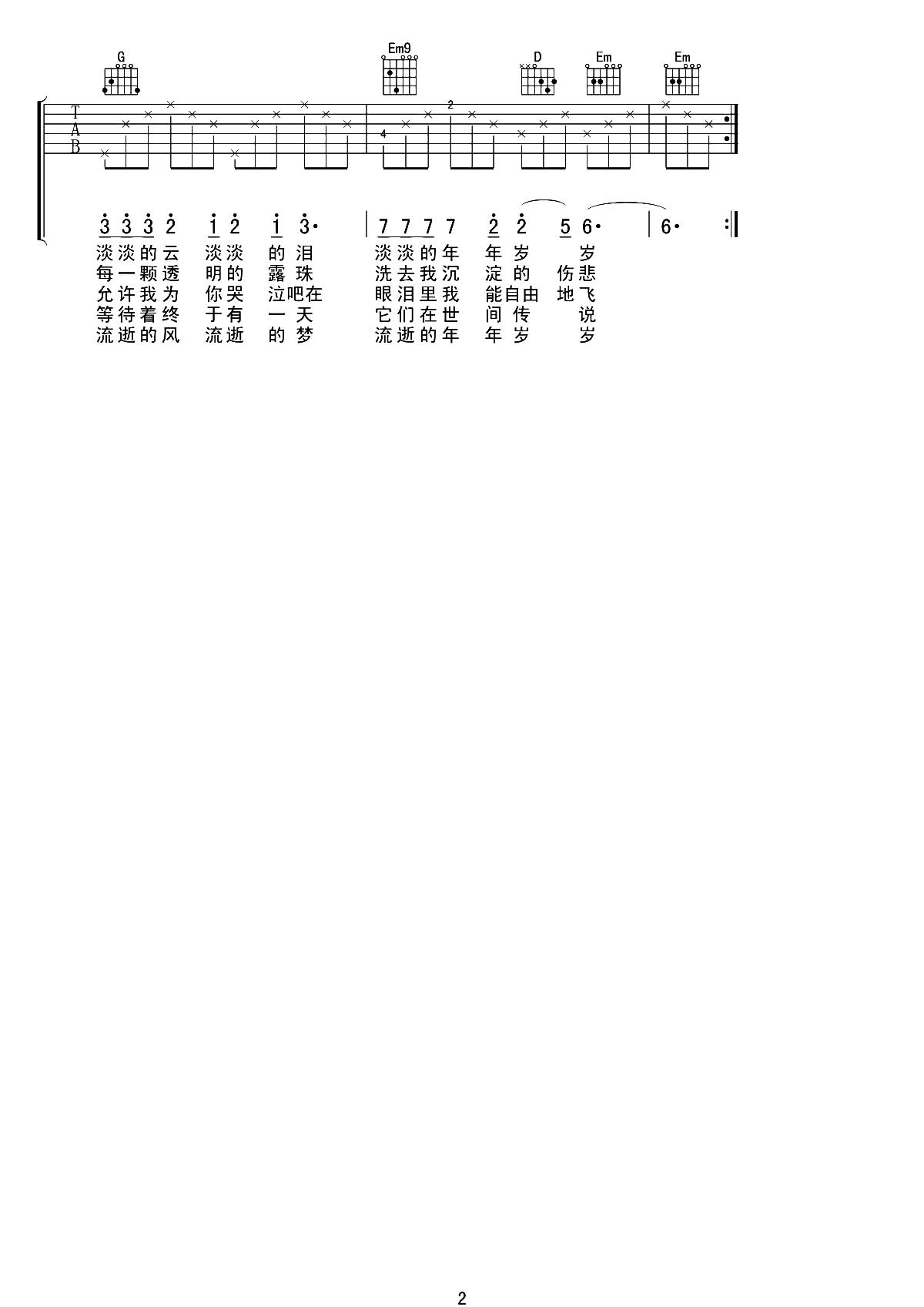 《青春吉他谱》__G调_吉他图片谱2张 图2