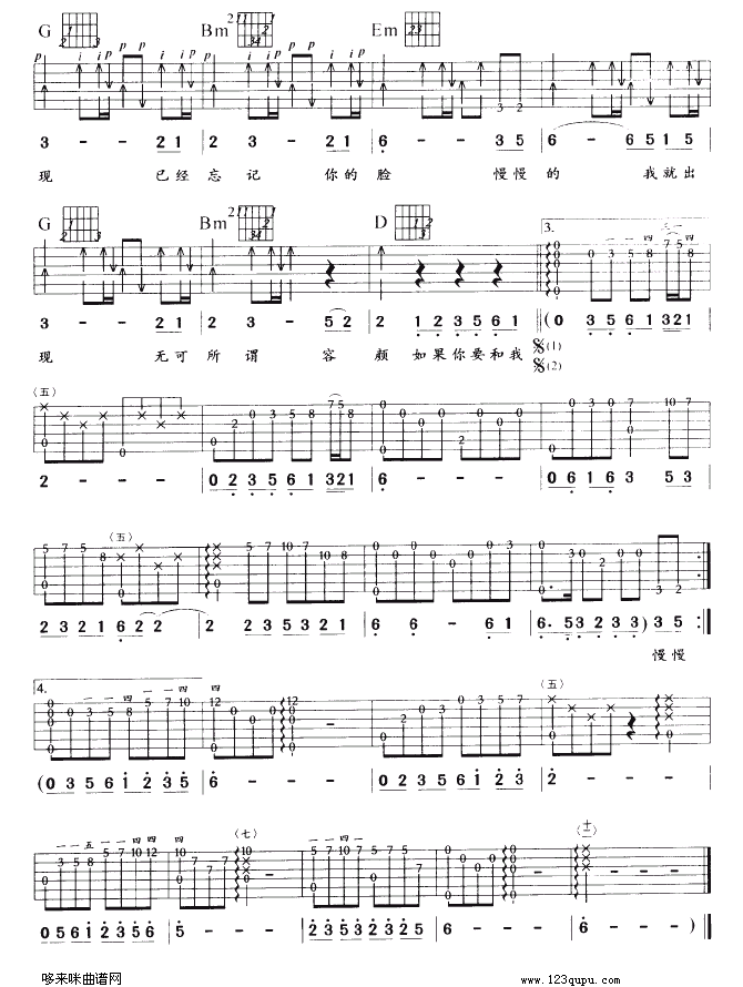《翅膀吉他谱》_伍佰_未知调_吉他图片谱2张 图2