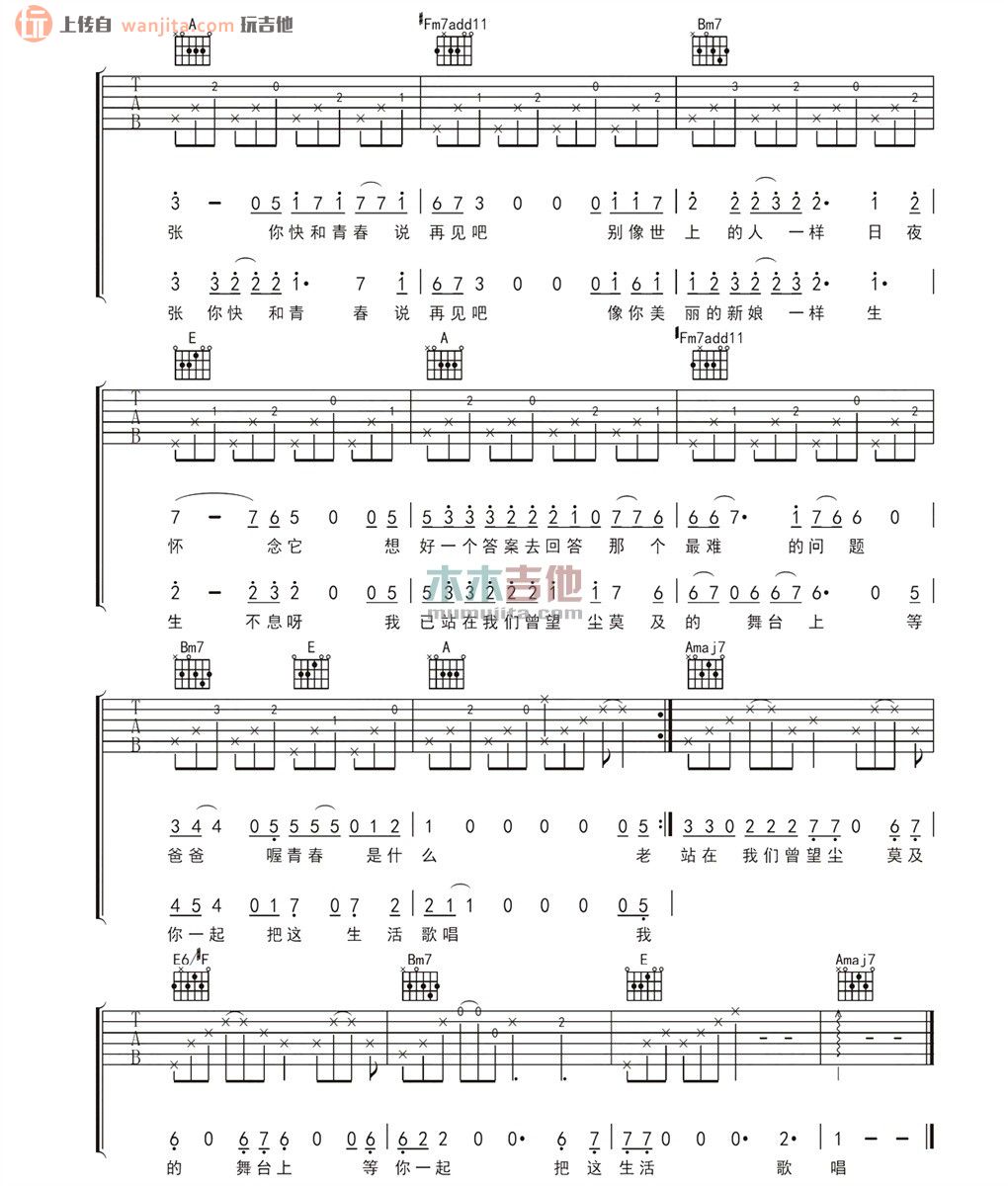 《永光吉他谱》_宋冬野_未知调_吉他图片谱2张 图2