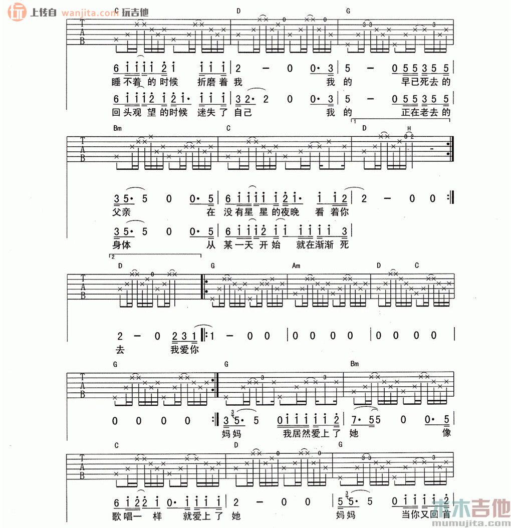 《这个世界会好吗吉他谱》_李志_未知调_吉他图片谱2张 图2