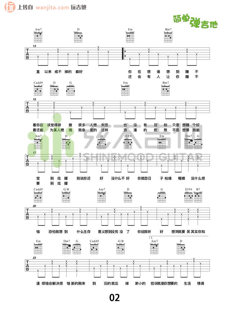 《你给我听好吉他谱》_陈奕迅_未知调_吉他图片谱2张 图2