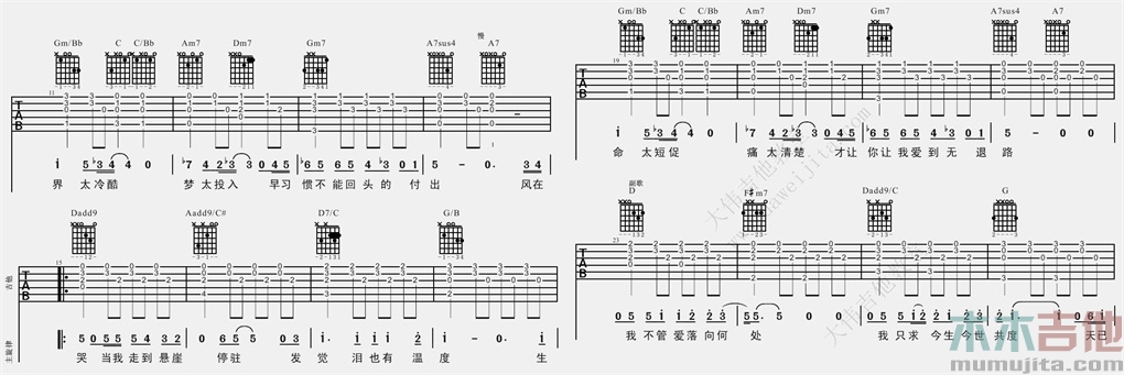 《悬崖吉他谱》_齐秦_D调_吉他图片谱2张 图2