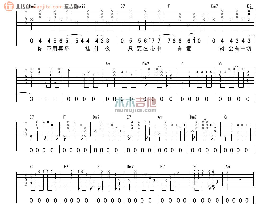 《美丽的女人吉他谱》_许巍_未知调_吉他图片谱2张 图2
