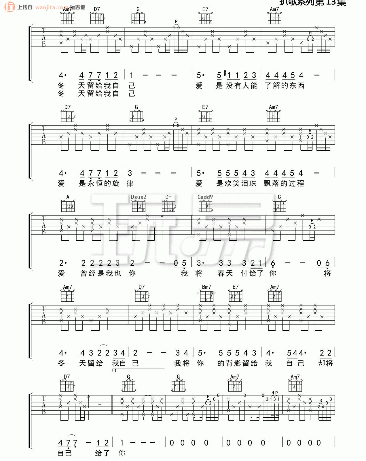 《爱的箴言吉他谱》_罗大佑_未知调_吉他图片谱2张 图2