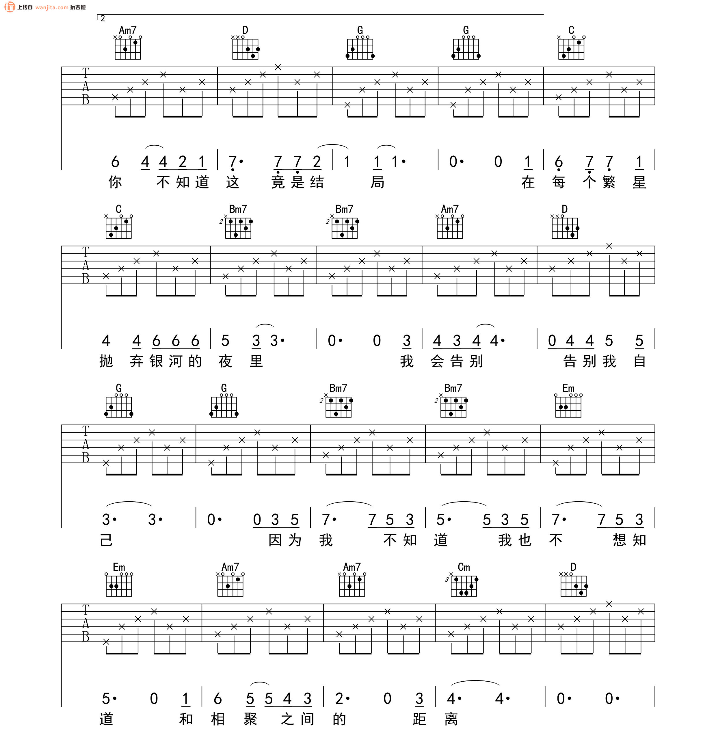 《后会无期吉他谱》_邓紫棋_G调_吉他图片谱2张 图2