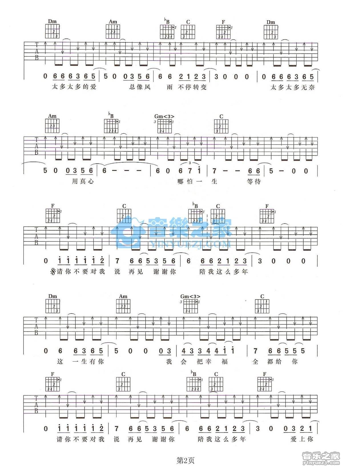 《请你不要对我说再见吉他谱》_刘嘉亮_F调_吉他图片谱2张 图2