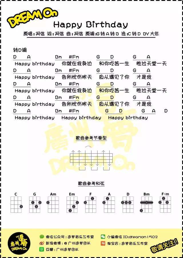 《Happy Birthday吉他谱》_五月天_C调_吉他图片谱2张 图2