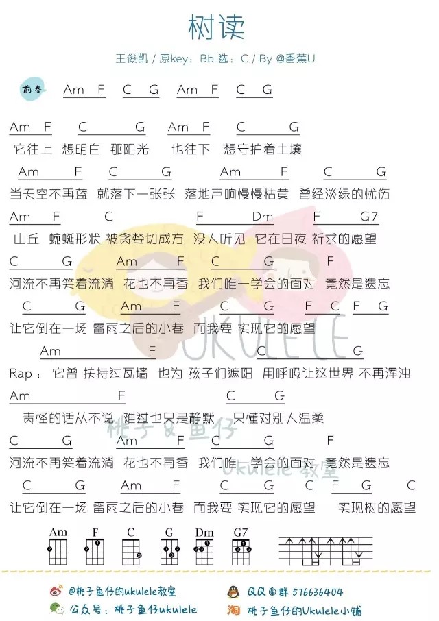 《树读吉他谱》_王俊凯_C调_吉他图片谱1张 图1