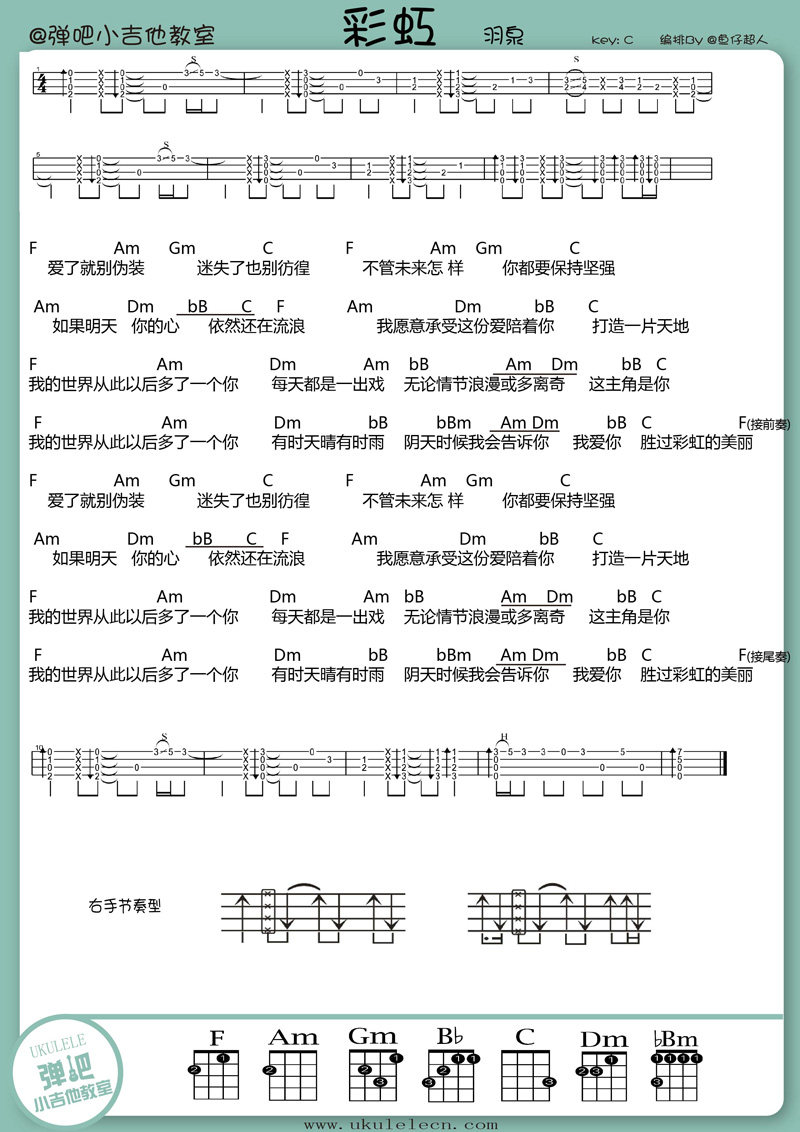 《彩虹吉他谱》_周杰伦_C调_吉他图片谱2张 图2