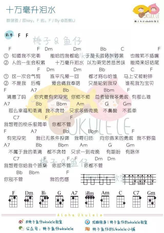 《十万毫升泪水吉他谱》_蔡健雅_F调_吉他图片谱1张 图1