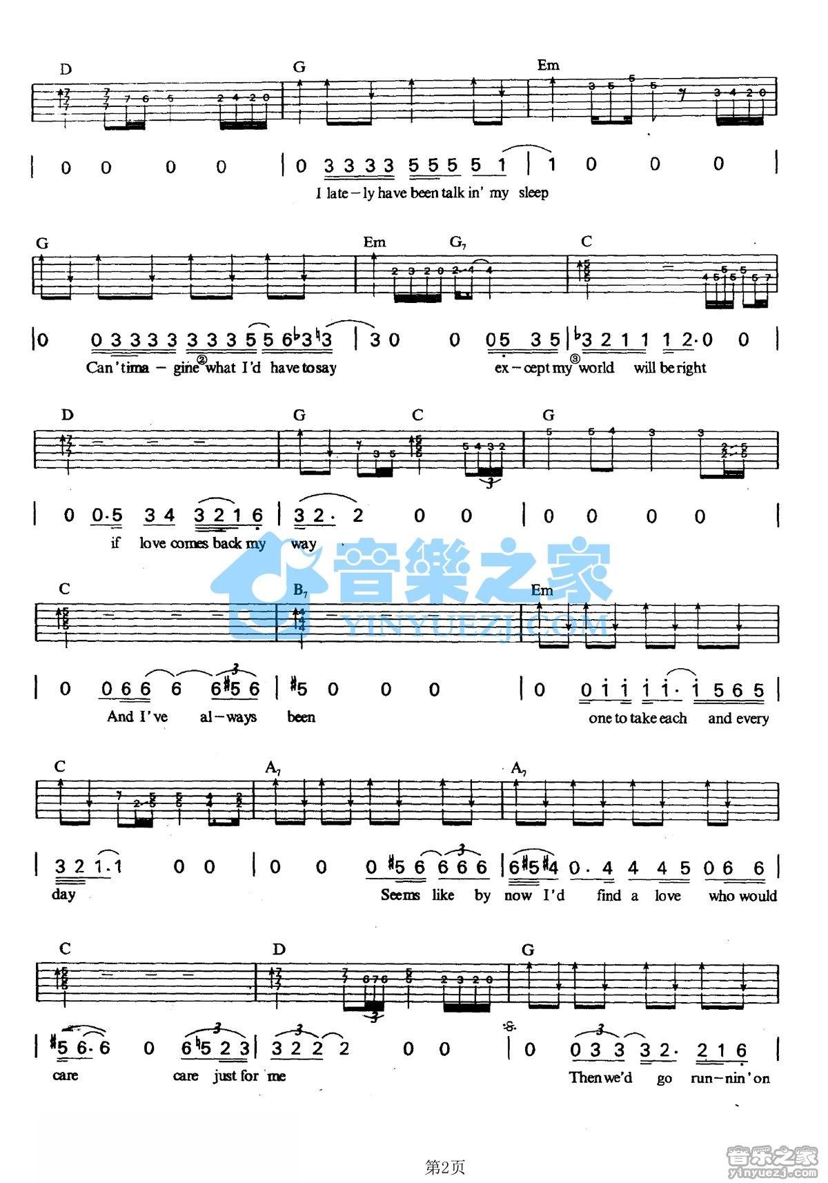 《Running On Faith吉他谱》_Eric Clapton_G调_吉他图片谱2张 图2