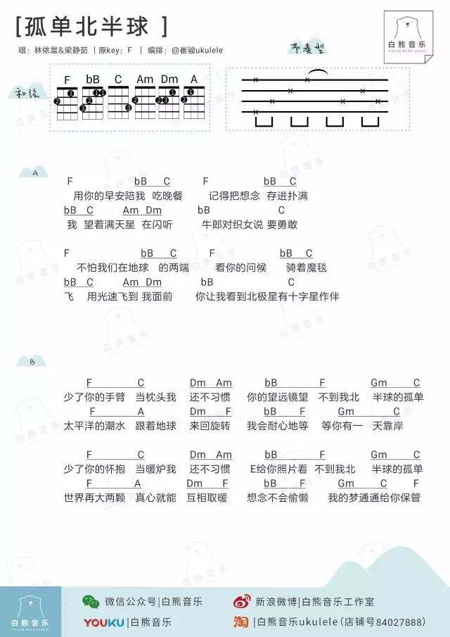 《孤单北半球吉他谱》_欧得洋_F调_吉他图片谱1张 图1