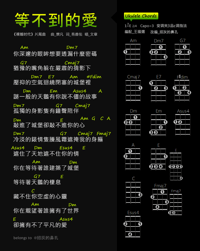 《等不到的爱吉他谱》_文章_未知调_吉他图片谱1张 图1