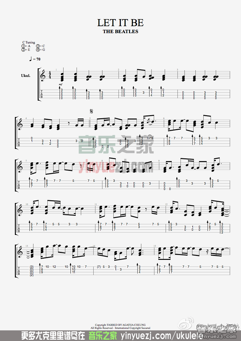 《let it be吉他谱》_let_C调_吉他图片谱1张 图1