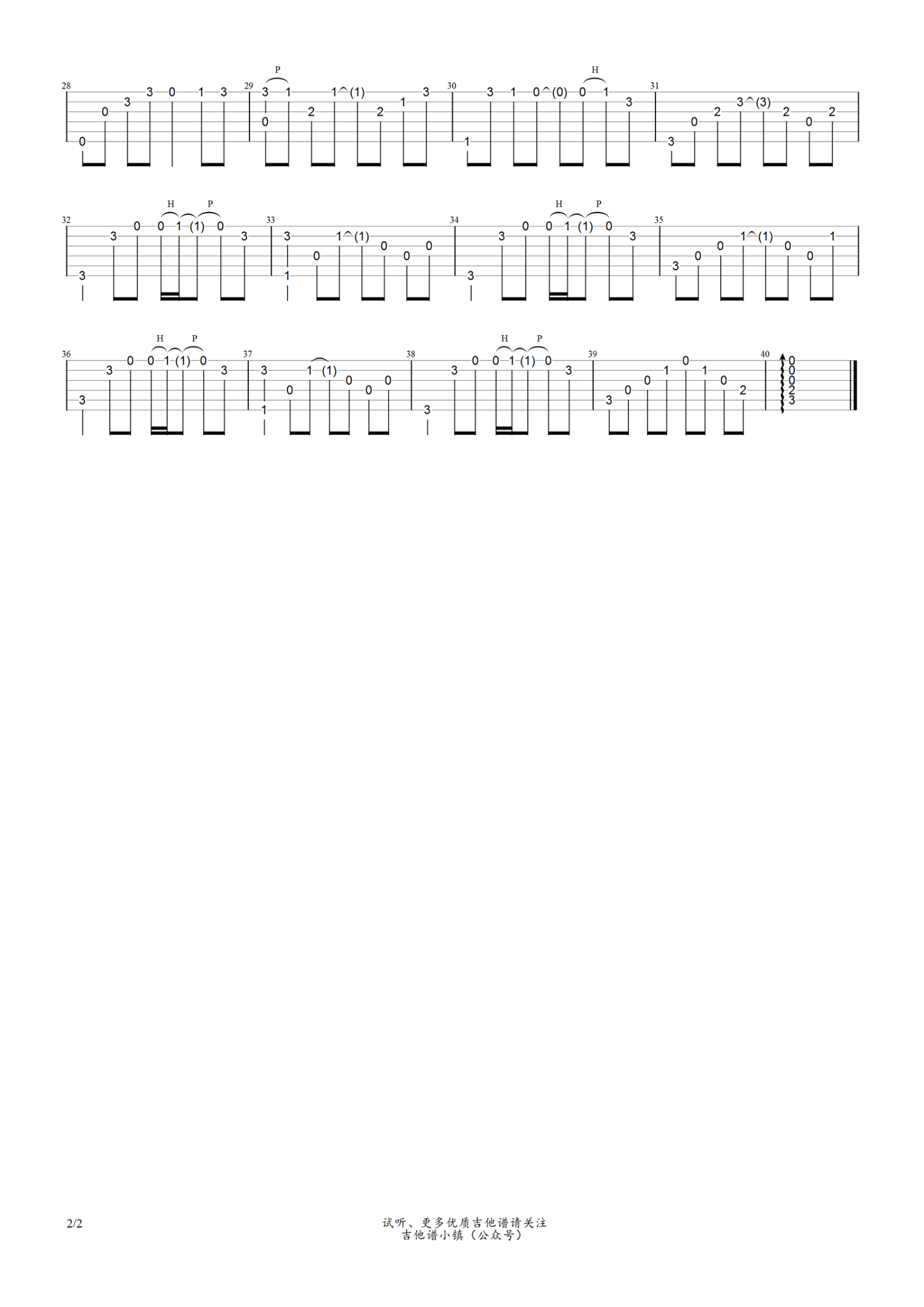 《直到世界终结吉他谱》_灌篮高手主题曲_未知调_吉他图片谱2张 图2