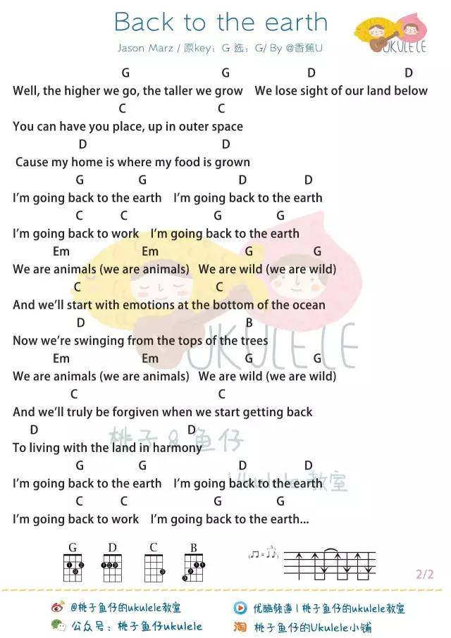 《Back to the earth吉他谱》_Jason Mraz_G调_吉他图片谱2张 图2