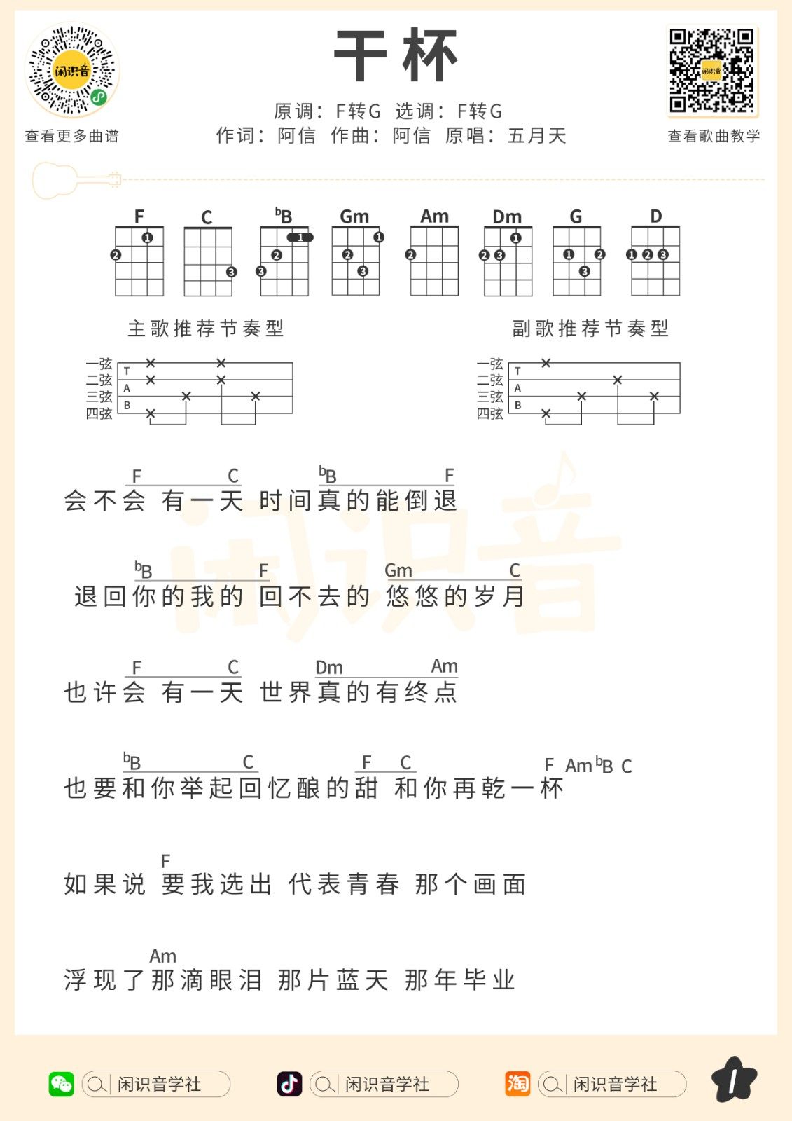 《干杯吉他谱》_五月天_未知调_吉他图片谱2张 图1