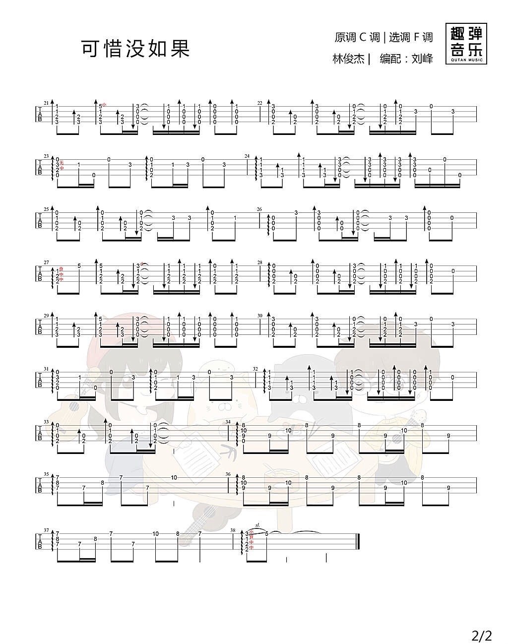 《可惜没如果吉他谱》_林俊杰_F调_吉他图片谱2张 图2