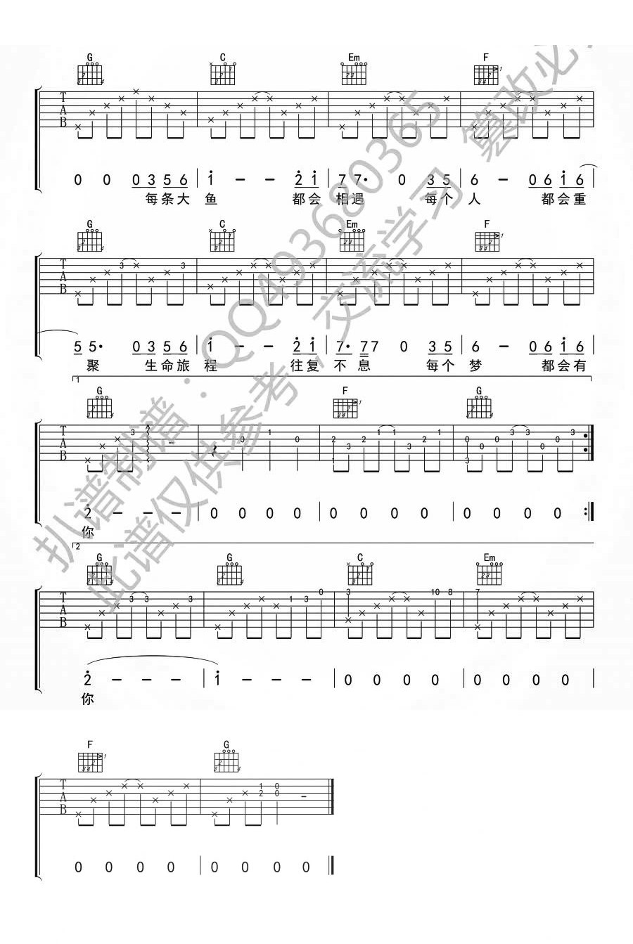 《在这个世界相遇吉他谱》_陈奕迅_C调_吉他图片谱2张 图2